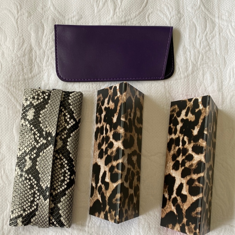 4 brand less eye glasses case holder.